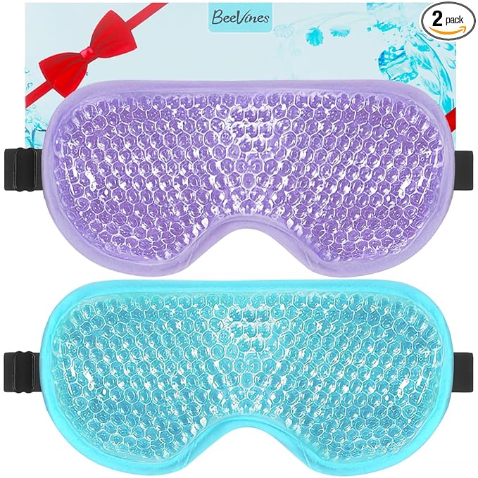 BeeVines Gel Eye Mask, 2 Pack Cooling Ice Masks by BeeVines