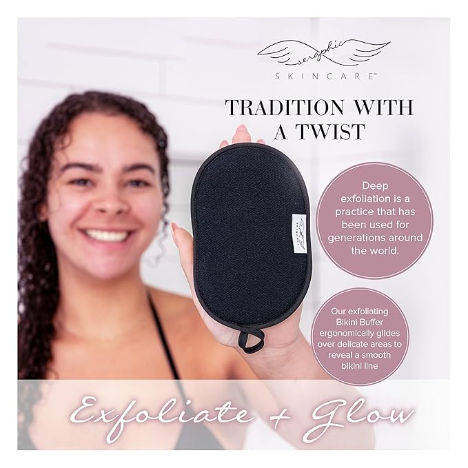 Seraphic Skincare Bikini Buffer – 100% Vegan Viscose Scrub Mitt - Image 6