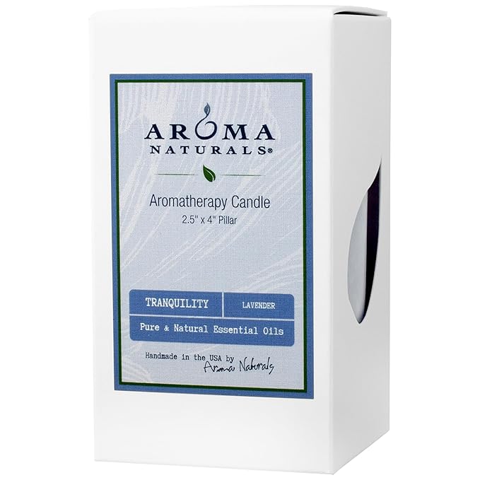 Aroma Naturals Essential Oil Tranquility Pillar Candle, 2.5" x 4", 11 Ounce - Image 4