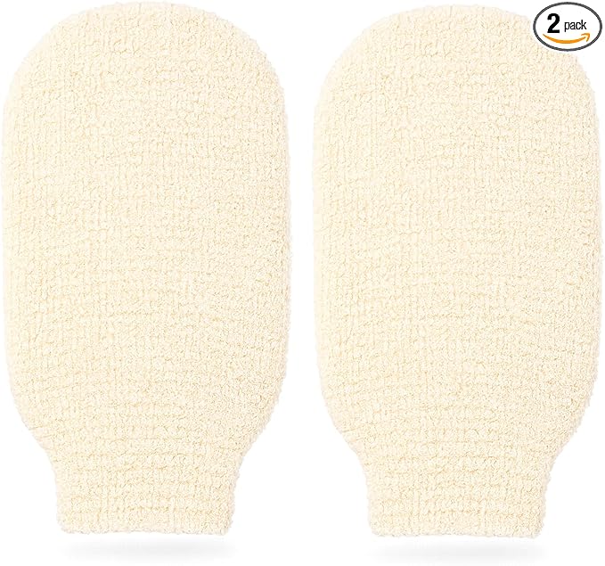 2-Pack Hemp Bath Gloves – Natural Shower Mitts by Unknown