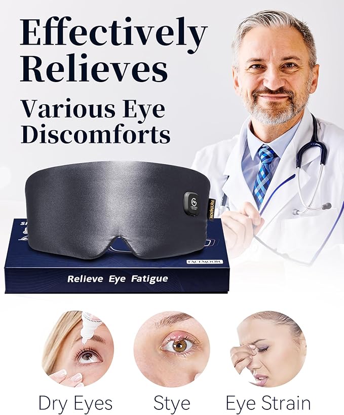 Heated Eye Mask for Dry Eyes: Silk Cordless Eye Warmer Compress for Dry Eyes - Image 2