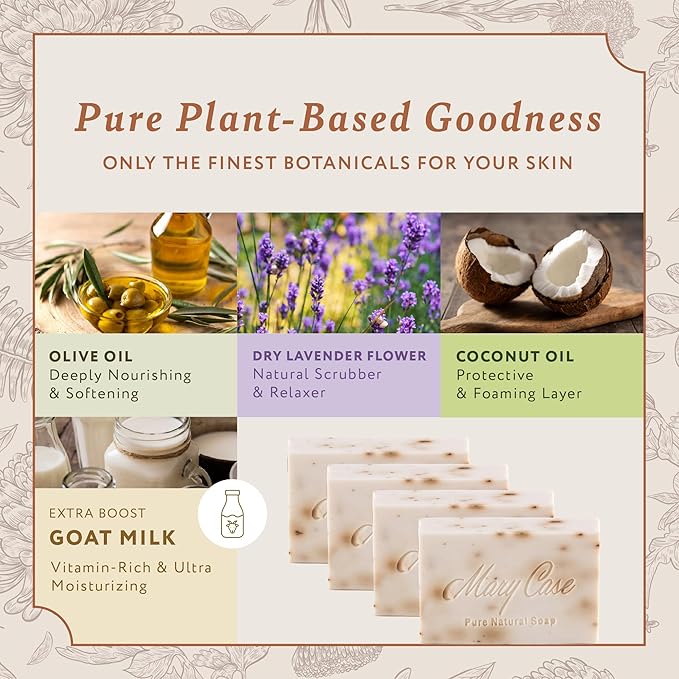 Mary Case Goat Milk & Lavender Bar Soap Set of 4 | Natural Soap - Image 5