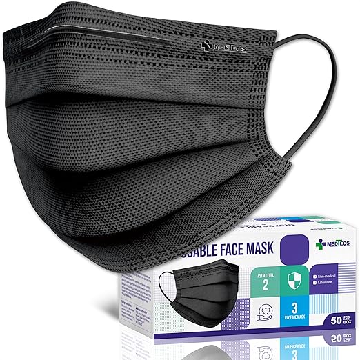 Medtecs Face Mask Disposable – Available in 50 & 2, 3-Ply Breathable, Soft Fit by MedtecsGroup