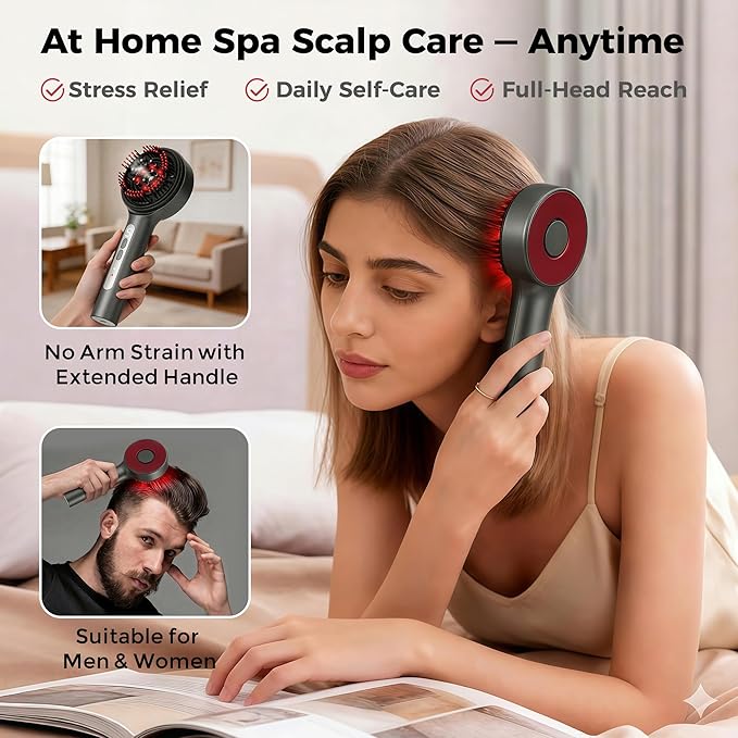 Electric Scalp Massager, 5 in 1 Refillable Oil Reservoir and Mist 3 Step At - Image 2