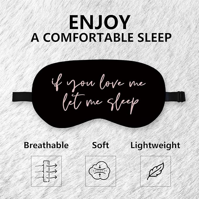 Let Me Sleep Silk Eye Mask for Sleeping, Funny Sleep Mask, Airplane Travel Nap - Image 6