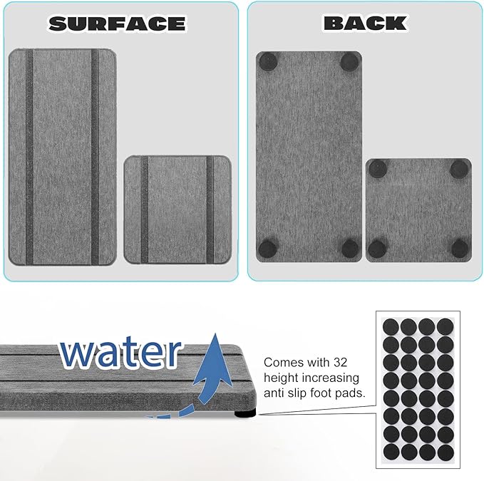 4PCS Stone Drying Trays for Bathroom Sink and Kitchen Counter - Image 4