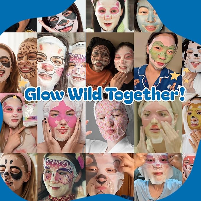 Epielle Character Face Mask Wave & Wild 12 Pack, Fun & Effective Korean Skin - Image 6