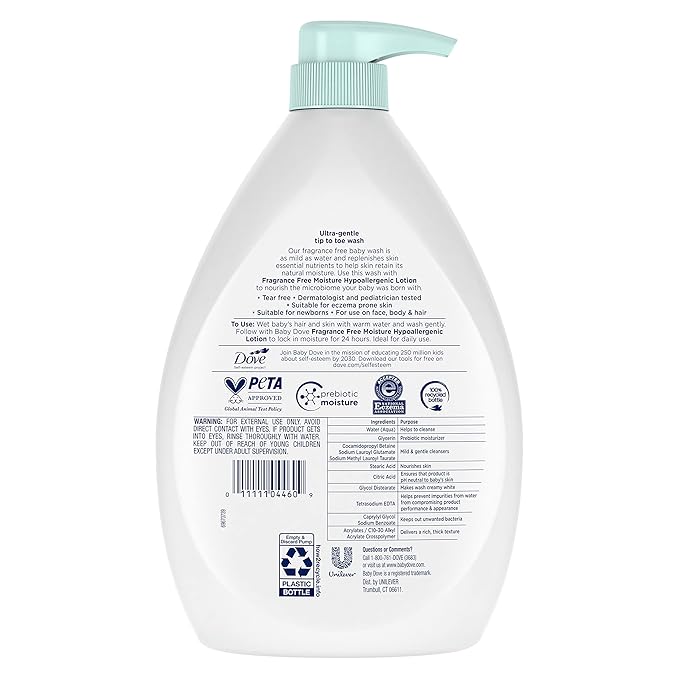 Baby Dove Sensitive Skin Care Baby Wash Fragrance Free Moisture - Image 2