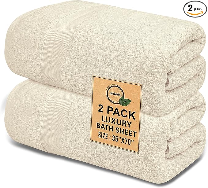 Softolle 100% Cotton Luxury Bath Sheets by Softolle
