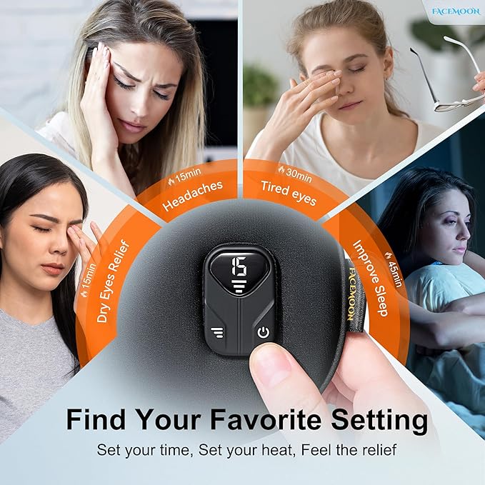 FACEMOON Heated Eye Mask for Dry Eyes: Electric Warm Compress for Blepharitis - Image 8