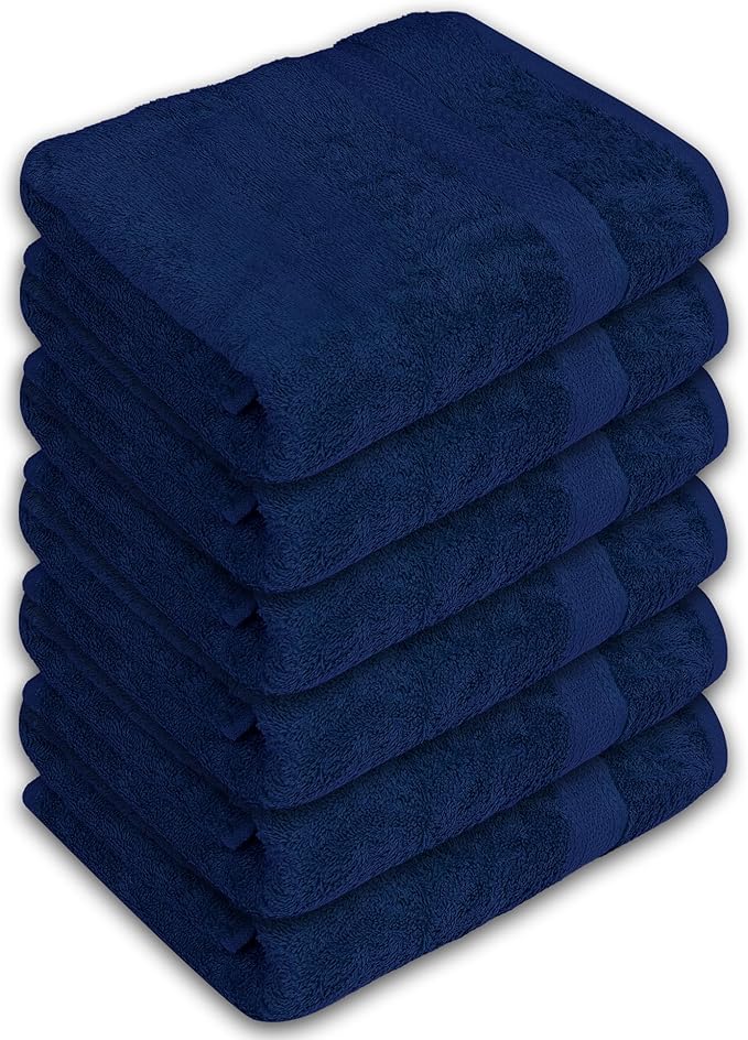 Large Bath Towels Bulk Set of 12 – 100% Cotton Terry – 24" x 50" – Quick Dry - Image 8
