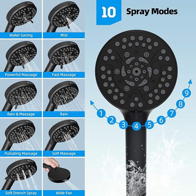 Hibbent 12'' All Metal CUPC Certified Shower Head, High Pressure Rainfall - Image 5