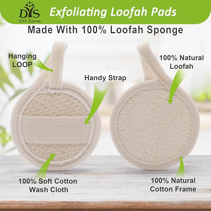 Face Loofah Pads Exfoliating Scrubber, Natural Luffa Facial Cleanser Pad - Image 2