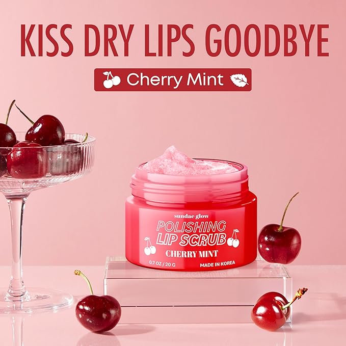 Lip Scrub with Cherry Mint – Gentle Exfoliation, Deep Hydration & Lip Repair – - Image 3