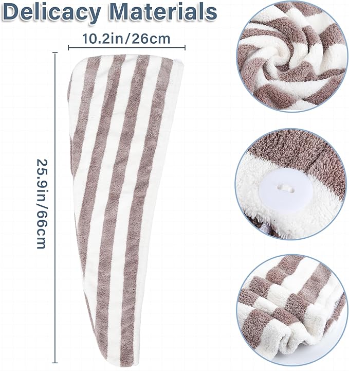 Microfiber Hair Towel Wrap, Quick Dry Hair Turbans - Image 8