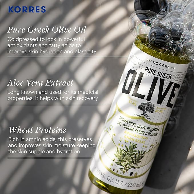 KORRES Shower Gel for Dry Skin, Moisturizing Body Wash Cleanser Made - Image 3