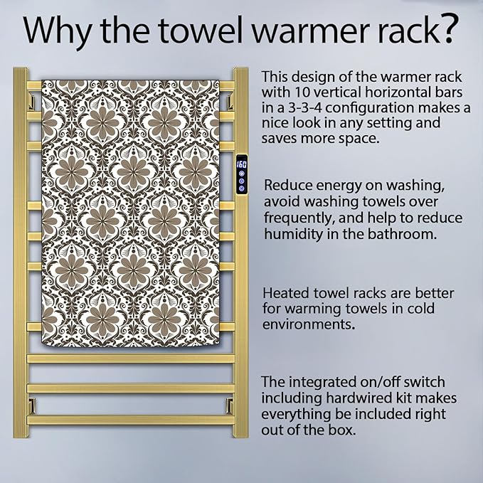 XBVV Towel Warmer Rack for Bathroom - Image 7