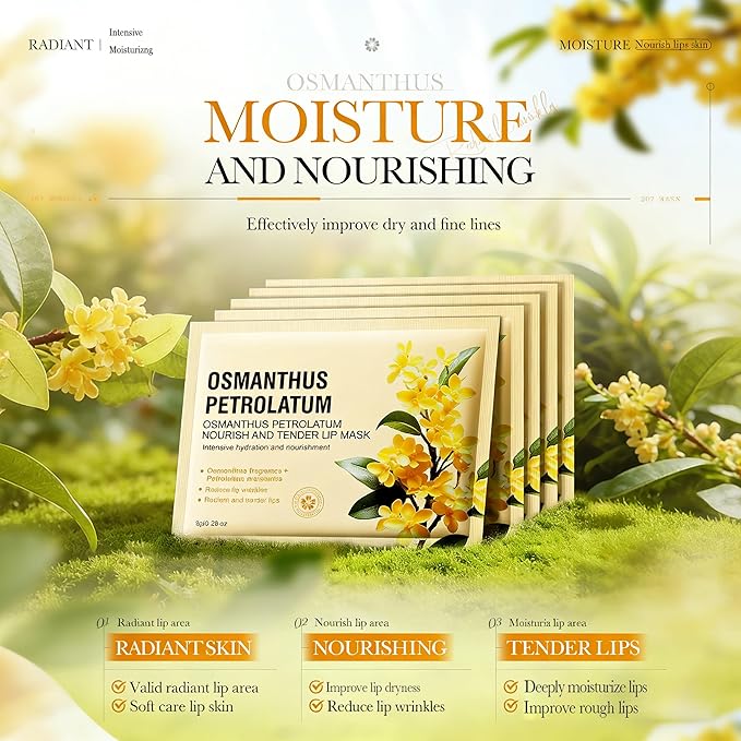 AKARY 5Pcs Osmanthus Nourish and Tender Lip Mask, Hydration Fragrance + - Image 2