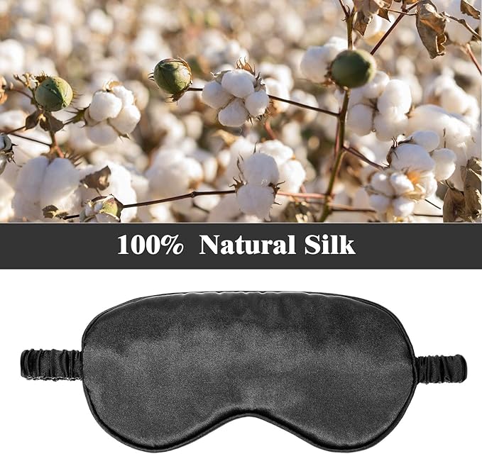 Silk Satin Sleeping Mask Eye Mask Set Include 2 Blindfold Eyeshade Elastic - Image 4