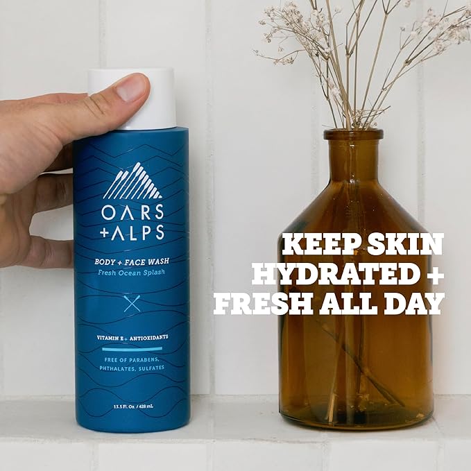 Oars + Alps Men's Moisturizing Face & Body Wash, Body Wash - Image 3