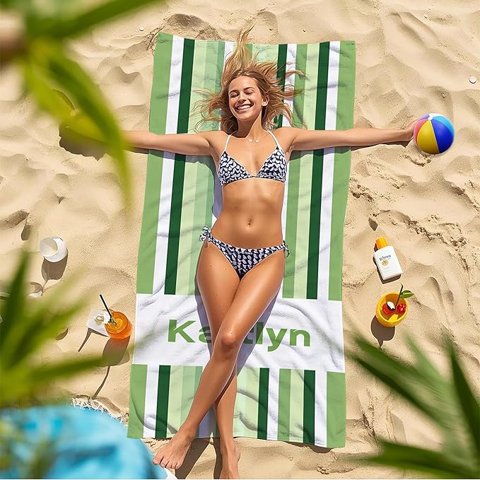 JML Custom Beach Towel with Name, Personalized Microfiber Beach Towel with Name - Image 7