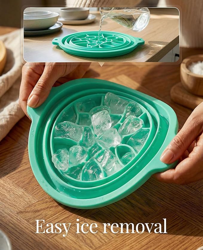 Face Ice Bath Bowl with Built-in Ice Tray, Foldable Silicone Face Bowl - Image 8