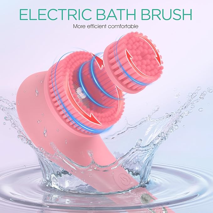 VOYOR Electric Body Brush Back Scrubber Silicone Body Scrubber Two-Way Rotating - Image 4