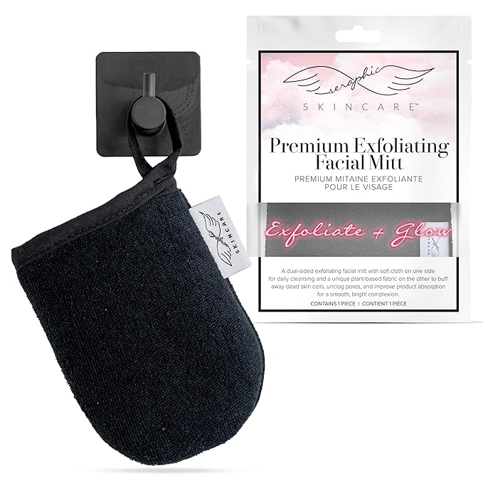 Seraphic Skincare Premium Exfoliating Facial Mitt – Dual-Sided Face Scrubber by SeraphicSkincare