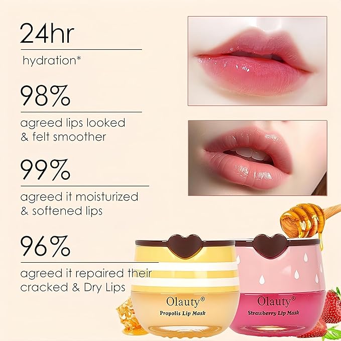 10 PCS Bee Lip Balm Honey Pot, Honey Lip Balm Bulk, Moisturising Sleep Lip Mask - Image 3
