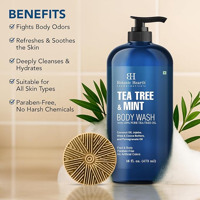 Botanic Hearth Tea Tree & Mint Body Wash - Image 3