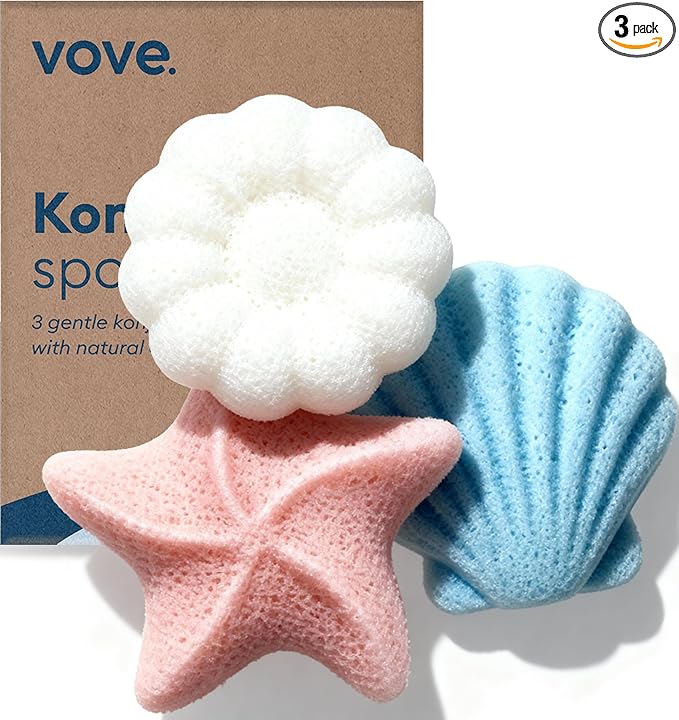 Vove Organic Konjac Baby Bath Sponges 3-Pack by Vove