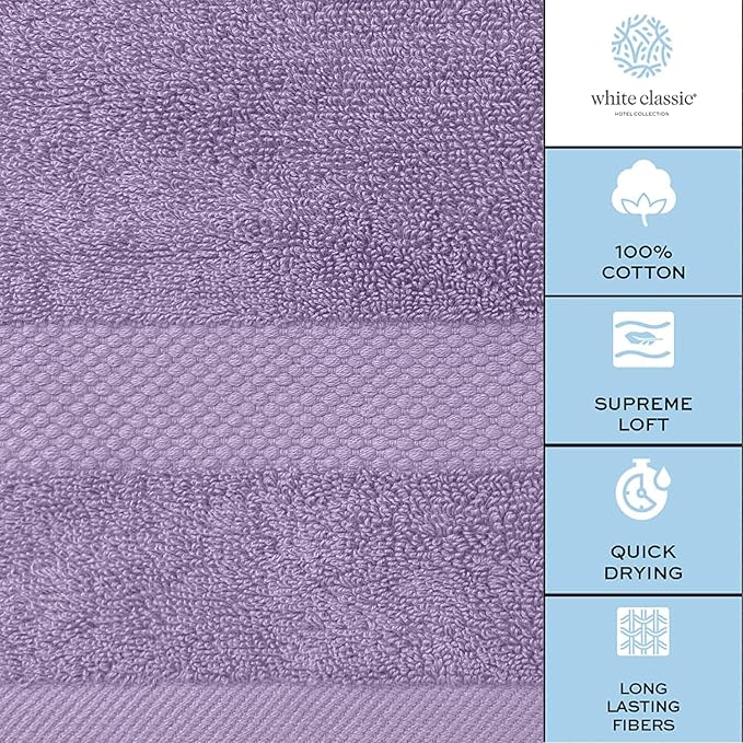 White Classic Luxury Lavender Hand Towels - Image 7