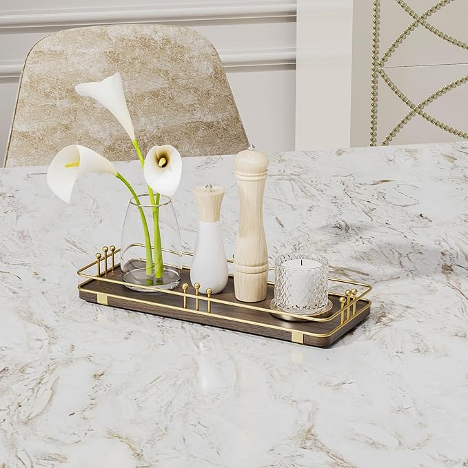 Bathroom Vanity Tray for Countertop Toiletries Perfume Makeup Soap Dispenser - Image 7