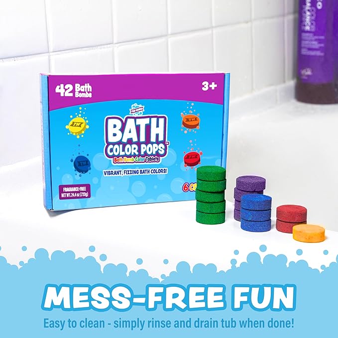 Tub Works® Bath Color Pops™ Moisturizing Kids Bath Bombs, Vibrant Water Color - Image 8