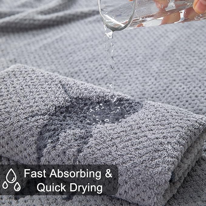 8-Piece Gray Bath Towels Set, 2 Oversized Large Bath Towels Sheet, 2 Hand - Image 4