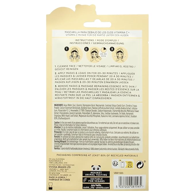 Oh K! Eye Mask - Vitamin C - Hydrating Under Eye Patches - Undereye Patches - Image 2