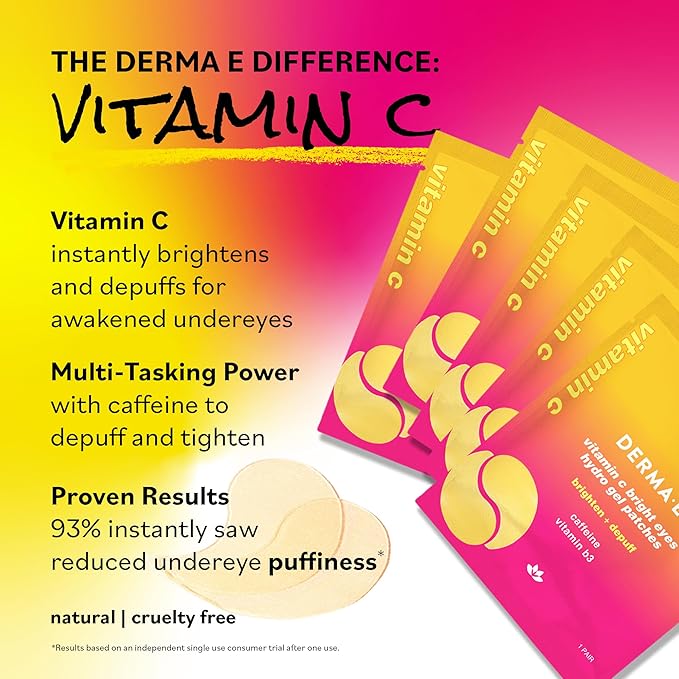 Derma E Vitamin C Bright Eyes Hydro Gel Under Eye Patches - Image 5