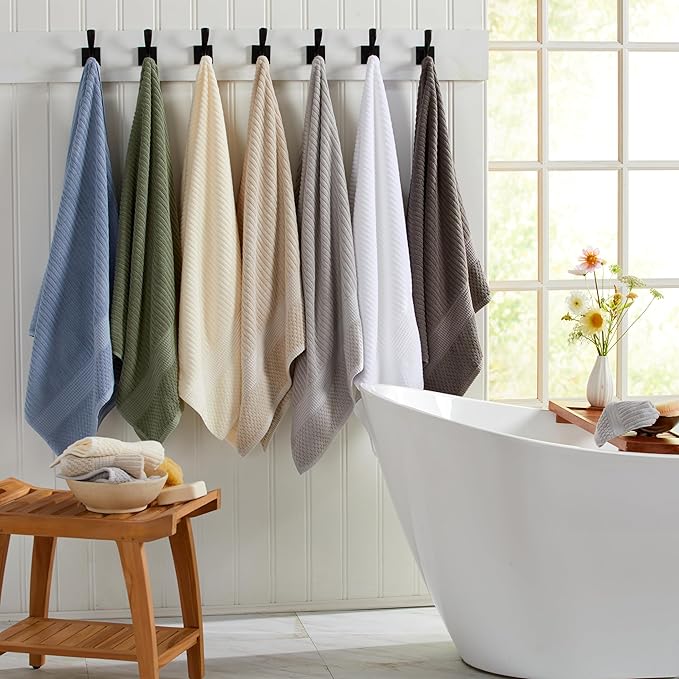 Springtree Home 100% Cotton Bath Towel Set 6 Piece Set | Super Soft & Absorbent - Image 8