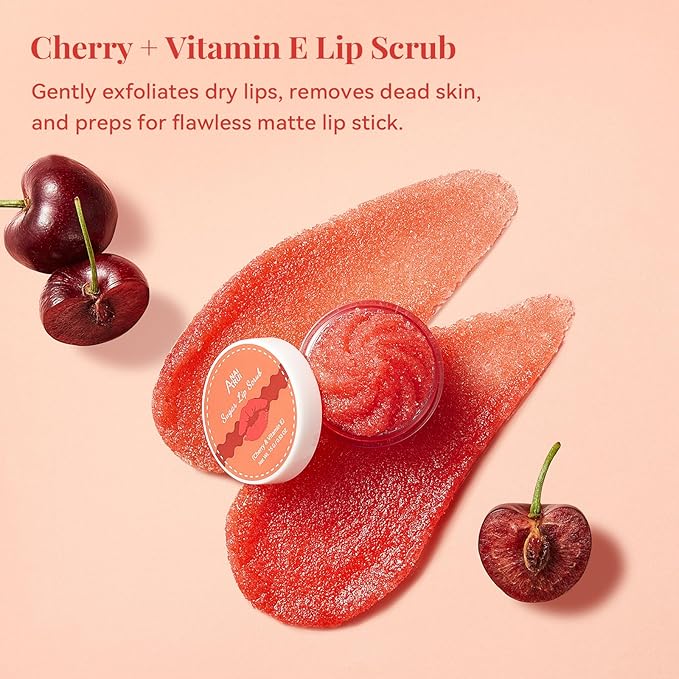 ANAI RUI Cherry Lip Scrub & Lip Mask Set, Vitamin E, Lip Scrub - Image 4