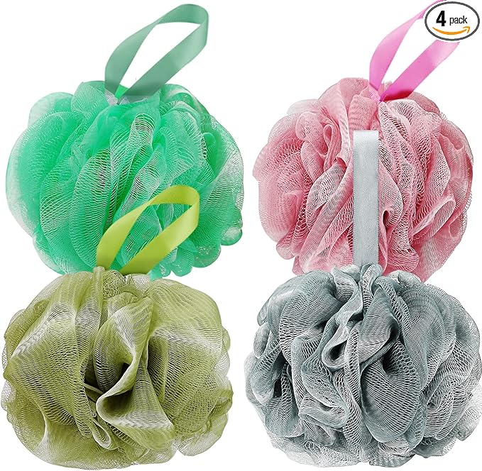 DadyMart Bath Shower Loofah Sponge 60g Bath Mesh Pouf Shower Ball Body Scrubber by DadyMart