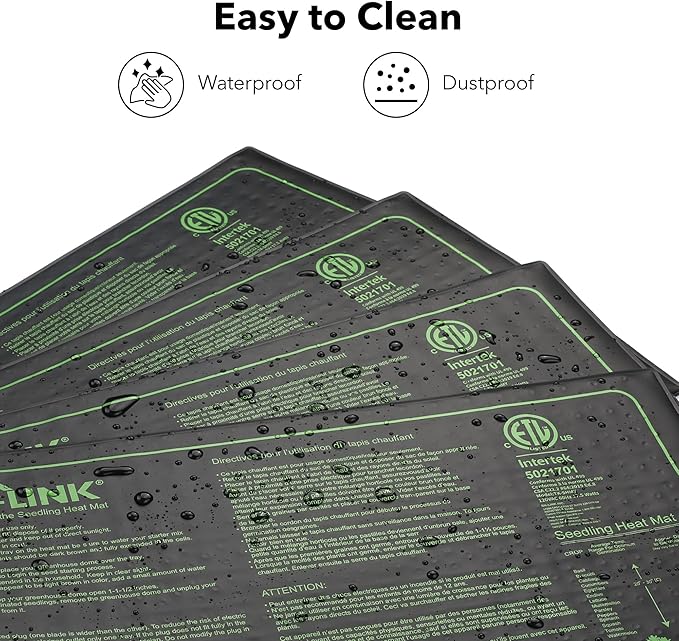 BN-LINK Seedling Heat Mat for Seed Starting 10" x 20.75", 4 Pack Daisy - Image 8