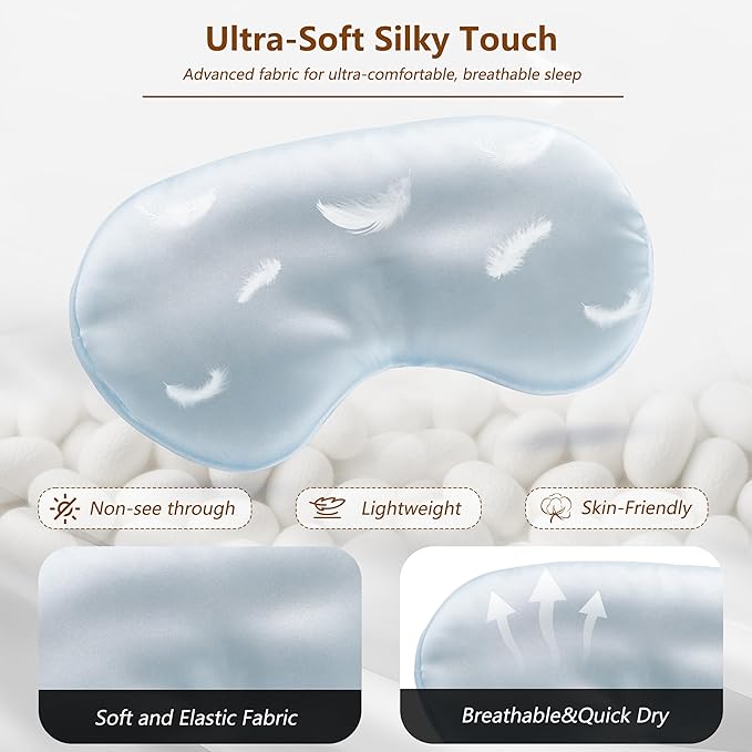 Sleep Mask Silk Eye Mask for Men Sleeping Mask, Adjustable Elastic Strap for - Image 4