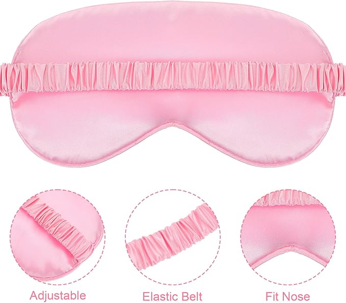 Satin Sleep Mask, 6 Pack Pink Silk Eye Mask - Image 3