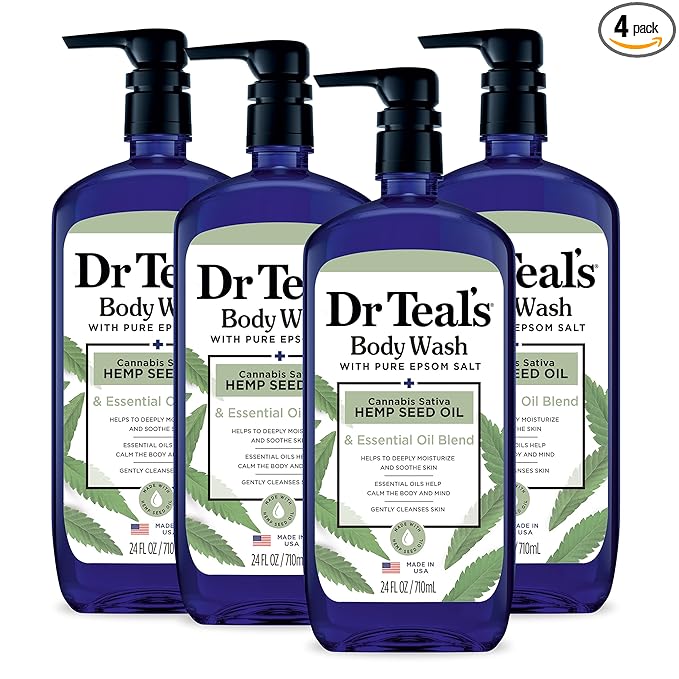 Dr Teal's Body Wash with Pure Epsom Salt, Cannabis Sativa Hemp Seed Oil by DrTeals