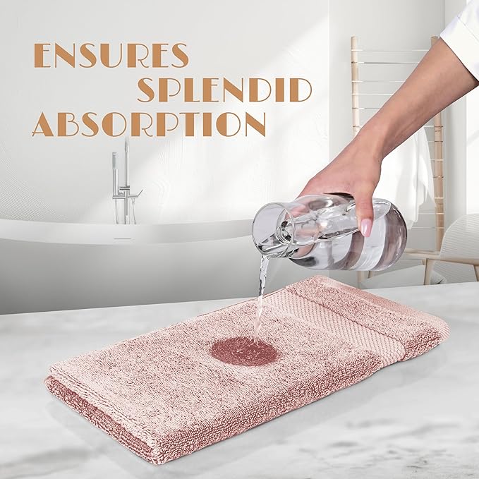 White Classic Pink Hand Towels for Bathroom Cotton Hand Towel Bulk for Gym - Image 5