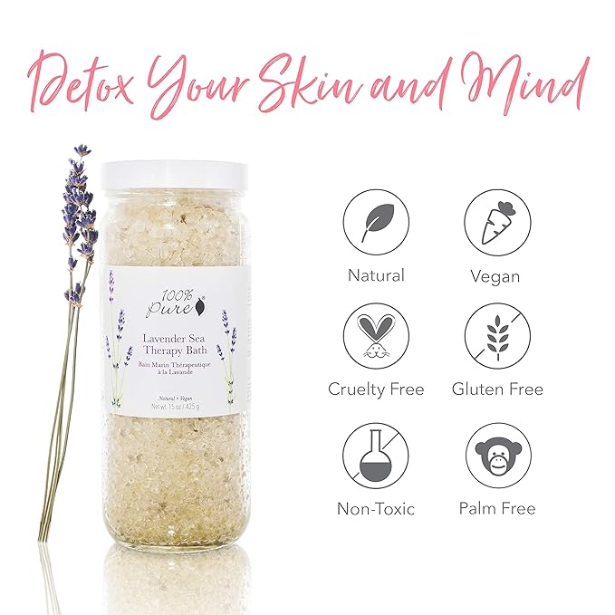 100% PURE Lavender Sea Therapy Bath Soak, Bath Salts - Image 7