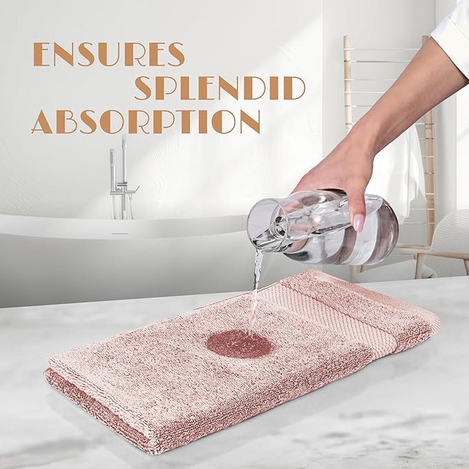 White Classic Pink Hand Towels for Bathroom Cotton Hand Towel Bulk for Gym - Image 5