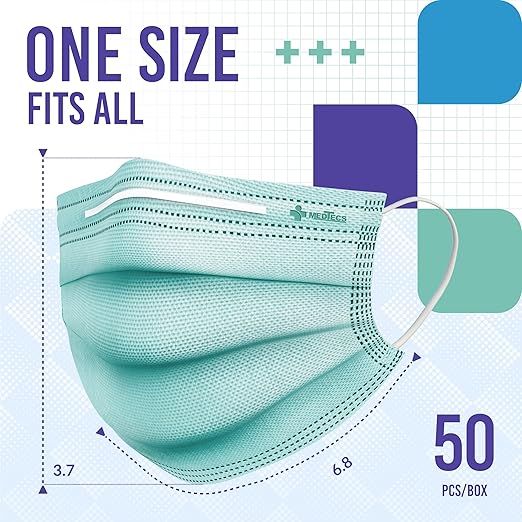 Medtecs Face Mask Disposable – Available in 50 & 2, 3-Ply Breathable, Soft Fit - Image 5