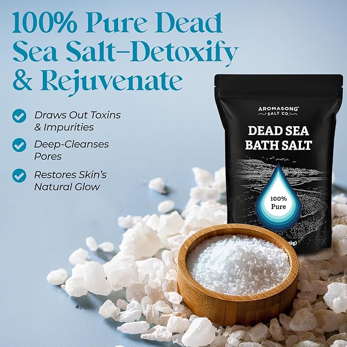 Aromasong Dead Sea Salt Bath Soak 14 OZ Pack – 100% Natural Dead Sea Salts - Image 2