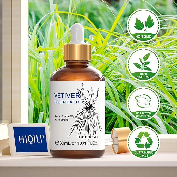 HIQILI 1 Fl Oz Vetiver Essential Oil, 100% Pure Natural - Image 8